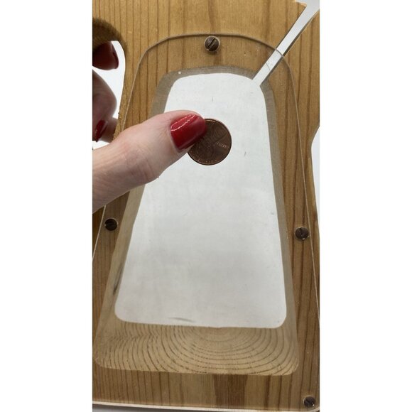 Piggy Bank Money Saving Coffee Pot Shaped Transparent Wooden Novelty Collectible - Picture 7 of 13